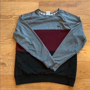 Pink™️ Colorblock Crew. Size S.